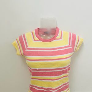 Yellow & Pink Stripped Top