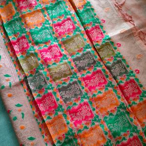 New Premium Cotton Linen Saree