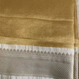 Checked Golden Saree