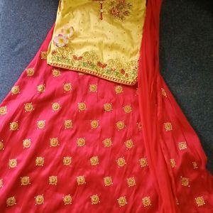 Yellow  And Red Lehenga