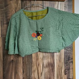 Crop Handwork Top