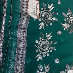 New Rama Green Saree