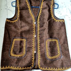 Sleeveless Embroidered Jacket For Men