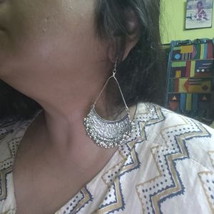 Oversized Textured Afghani Statement Danglers