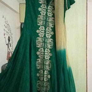 Green Colour Kurta With Dupatta