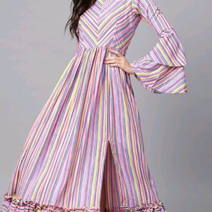 Inddus Candystriped Partywear Dress For Sale