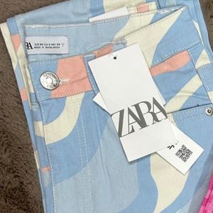 ZARA Brand Abstract Print Denim