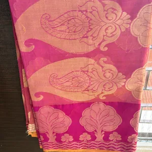 Magenta Kota Doria Saree