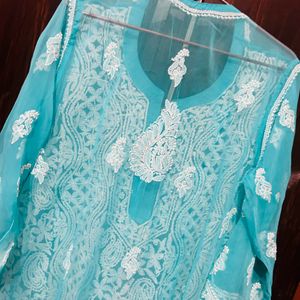 Sky Blue Chikenkari Kurta 🧿