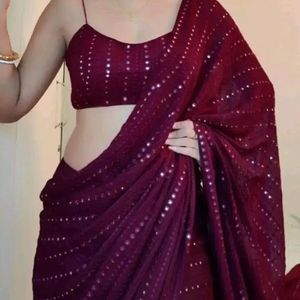 Saree with Separate Blouse Piece