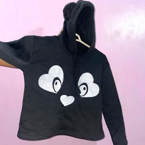 Black sweater with bunny ears