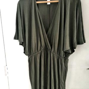 H&M BEAUTIFUL OLIVE GREEN DRESS