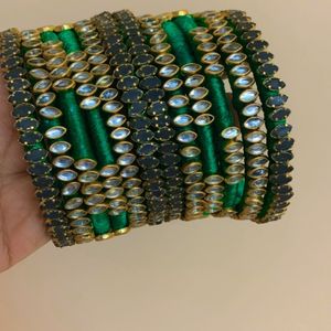 Set Of 12 Silk Thread Bangles [New]