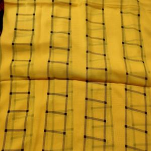 Yellow & Black Colore Daily Wear Saree