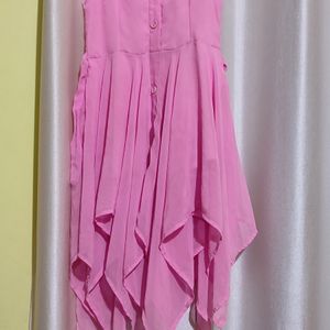 Girls Pink High Low Frock