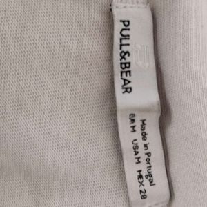 Pull & Bear Women Striped Polo Coller Crop T Shirt