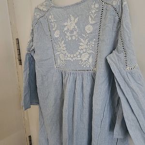 ZARA EMBROIDERED TUNIC DRESS