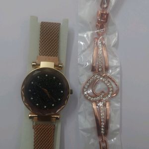 Girl's Watch Magnetic Metal Strap