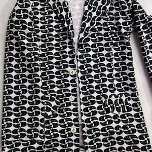 black and white blazer