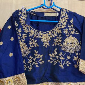 Royal Blue Silk Heavy Embroiled Lehanga