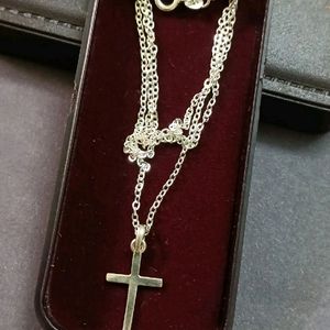 Original Silver Cross Necklace 20 Inch