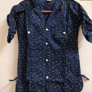 Blue full sleev shirt,size -S