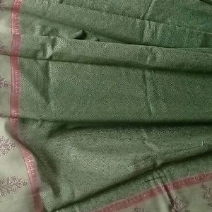 Olive Green Cotton Saree