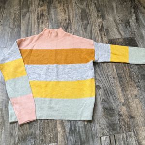 Multicolour Turtle Neck Knit - Forever 21