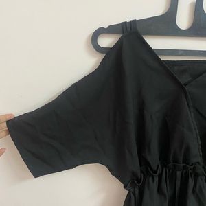 Cinched Waist Sexy Cold Shoulder Top