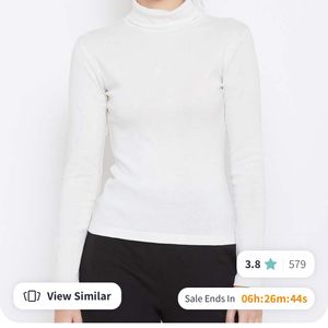 white turtle neck t shirt