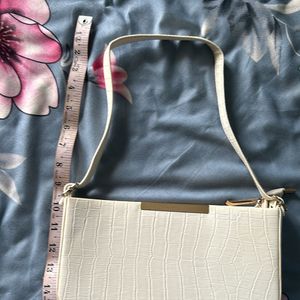 White colour spacious shoulder bag