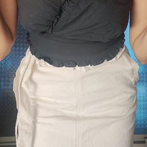 White Denim Skirt