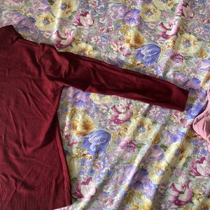 Maroon high neck Pullover