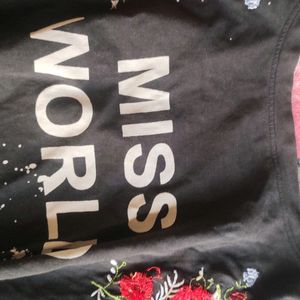 MISS WORLD BLACK EMBROIDED TOP 🌹🌹