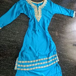 Blue Simple Kurtha