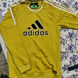 Adidas Bootleg Yellow Sweatshirt, Size:M