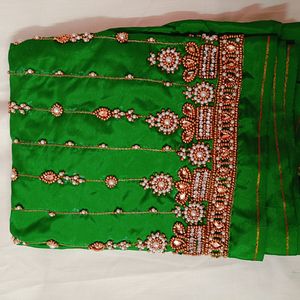 Guttapusalu Heavy Maggam Work Design Blouse Piece