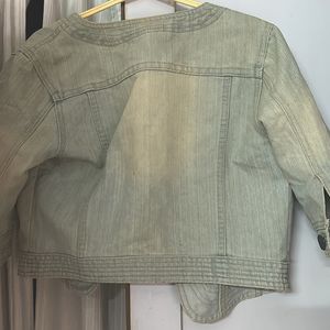 Light Blue Denim Crop Jacket