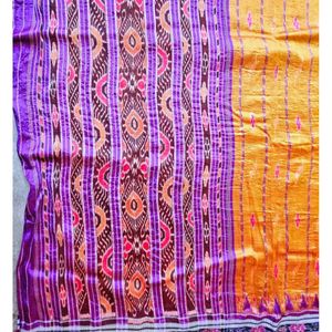 Fine Sambalpuri Golden Silk Saree