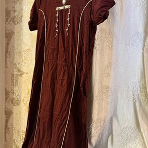 CLASSY BROWN KURTA FOR DAILY USE