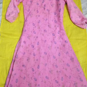 Baby Pink A Line Kurti