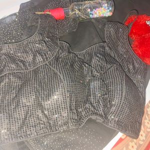 Complete New Black Saree With Its Original Blouse