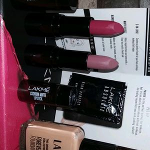 LAKME COMBO...2 LIPSTICK,1 FOUNDATION,1PRIMER