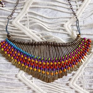 Colorful Neckpiece With Earrings