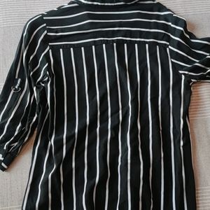 Women Striped Formal Button Down Shirt