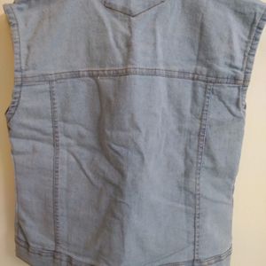 Light Blue Jean Coat ( Sleeveless)