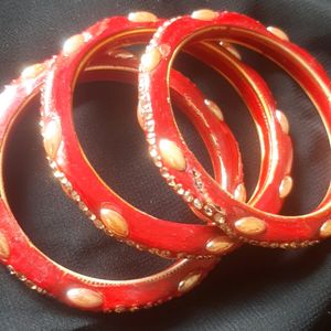 Red Lehati Bangles