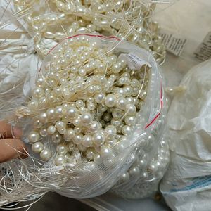 White Pearl Glass Beads 8 Mm