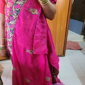 Pink Jeorjet Saree