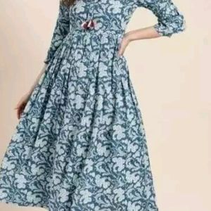 Cotton Printed Anarkali Type Kurti Cum Frock